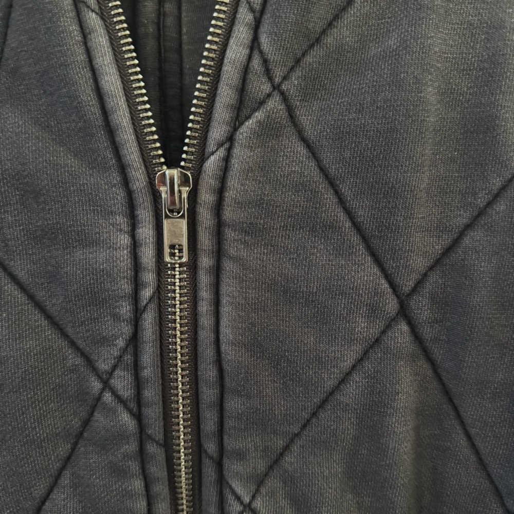 Forever 21 Quilted Mineral Wash Full Zip Hoodie Jacket - Picture 6 of 8